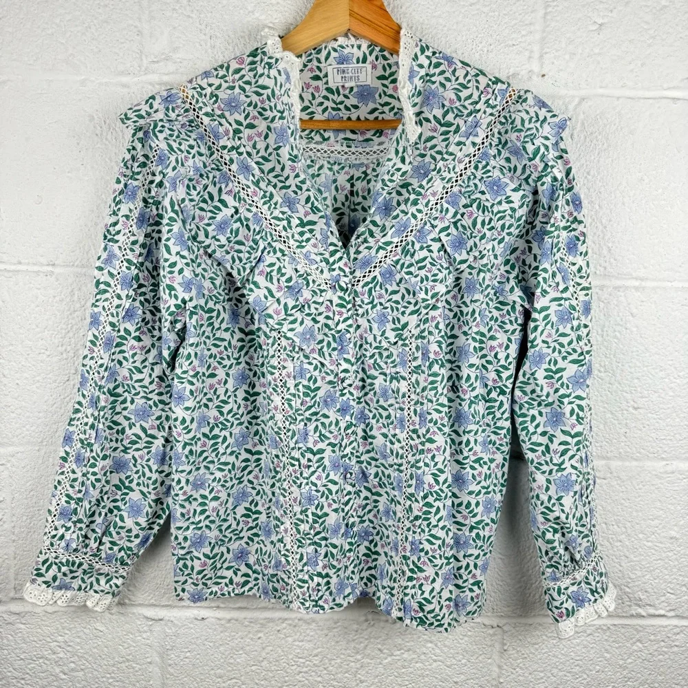 Pink City Prints Sky Florentina Florence Blouse – Size S – 100% Cotton - Picture 3 of 9